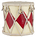 IB Laursen Drum cream w/red harlequin H: 10 Ø: 11