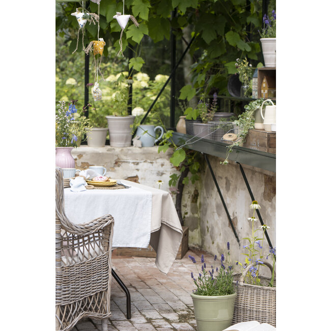 Place mat round dark natural jute