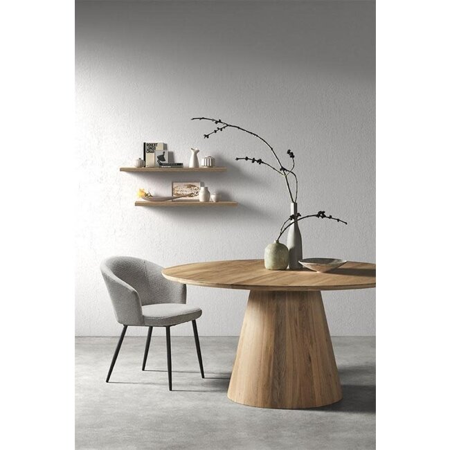 Cres armstoel naturel zwarte metalen poten