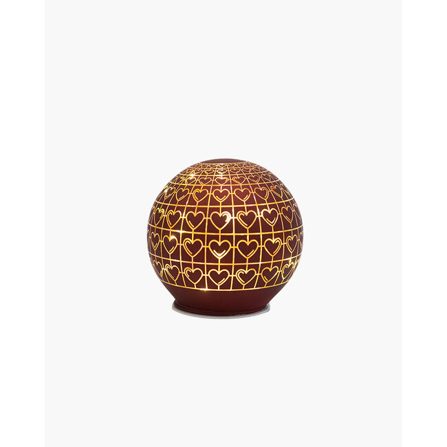 Frida glass ball dia 12 cm Bordeaux 10 led