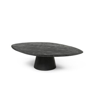 Coffee table matt black brushed wood 120x80x32