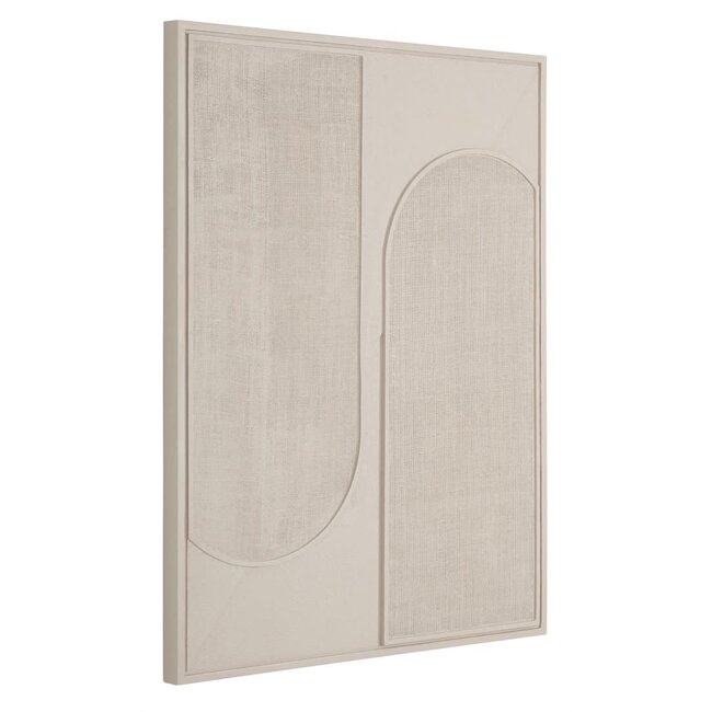 Wall panel Elyn cream small 102x76x4 cm cream jute