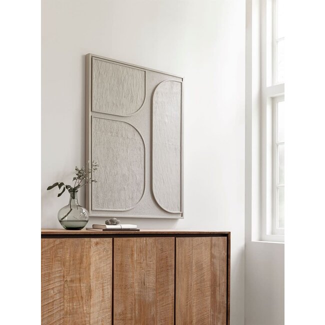 Wall panel Lorcan cream small 12x76x4 cream wooden bark