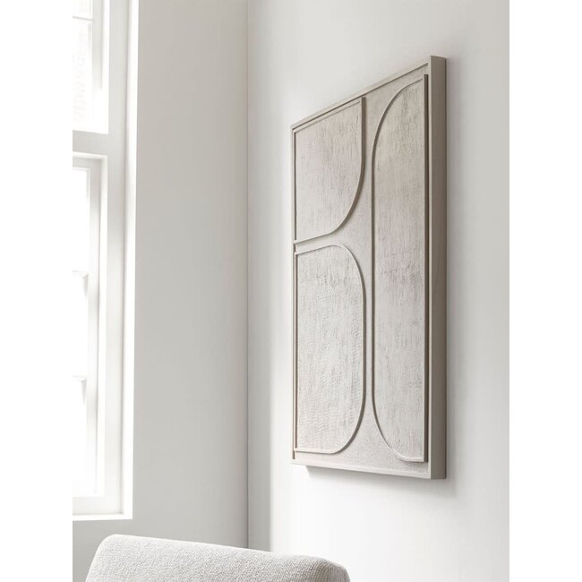 Wall panel Lorcan cream small 12x76x4 cream wooden bark