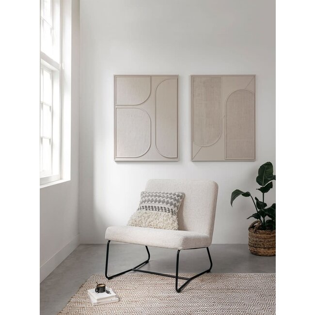 Wall panel Lorcan cream small 12x76x4 cream wooden bark