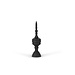 Dekocandle Ornament large mat black brushed mango wood dia 15x51 cm