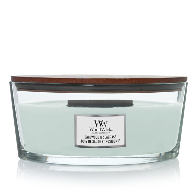 Woodwick Sagewood & Seagrass Ellipse Candle