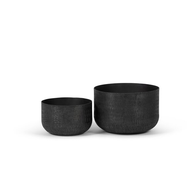 Outdoor candle pot criss cross with lid. Graphite  dia 31x 20 cm