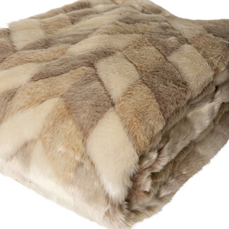 PTMD Kathleen Cream artificial fur plaid rectangle S