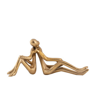 PTMD Taylan Gold casted alu statue sitting couple
