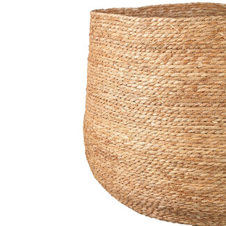 PTMD Korbin Brown sea grass round basket straight SV5