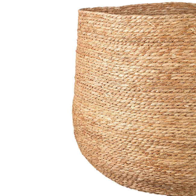 Korbin Brown sea grass round basket straight SV5