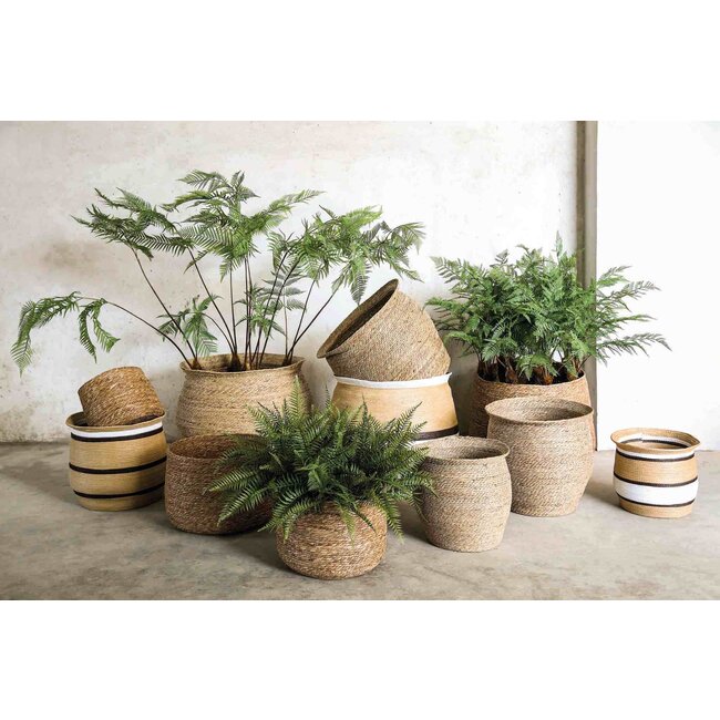 Korbin Brown sea grass round basket straight SV5