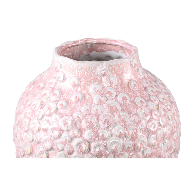 Avis PInk ceramic pot round shaped scales high L