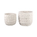 PTMD Elliot white linen rope round basket low large