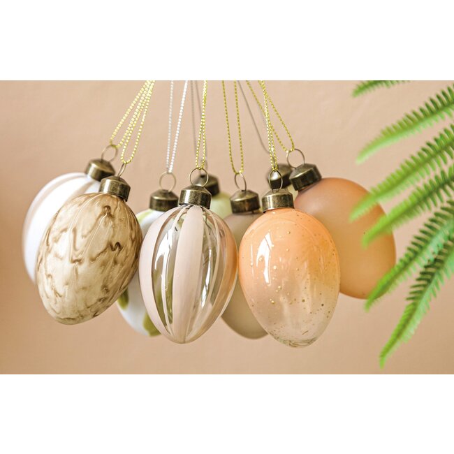 Josaia orange glass hanging egg set of 3
