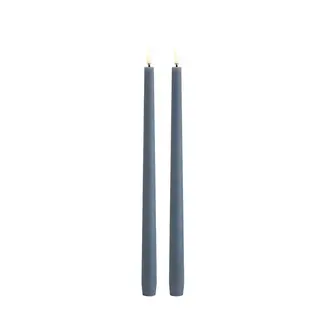 UYUNI LED slim taper candle, hazy blue smooth 2pack 2,3X32 cm