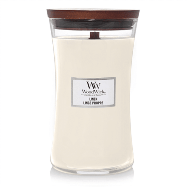 Woodwick linen large candle