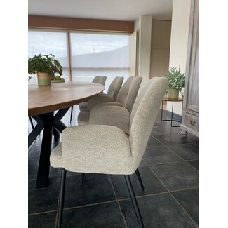 Castle line Armstoel Vigo naturel zwarte poten