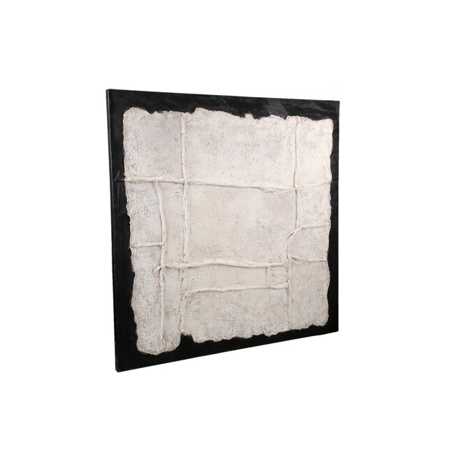 Suyen white canvas wall panel 120x4x120 cm