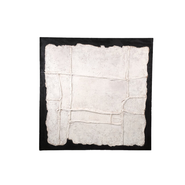 Suyen white canvas wall panel 120x4x120 cm