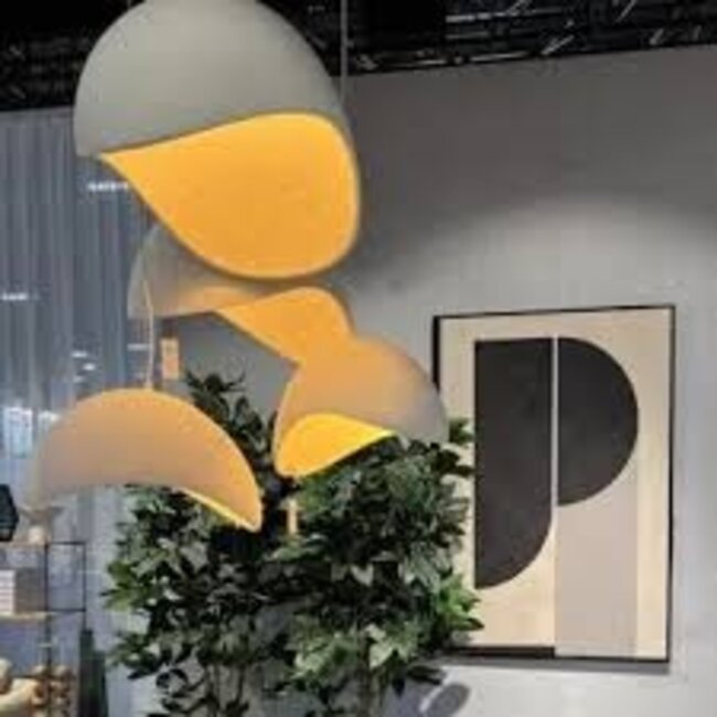 Hanging lamp Rizal napoleon polyresin white s