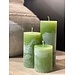 Dekocandle cylinder kaars leaf green dia 7x10