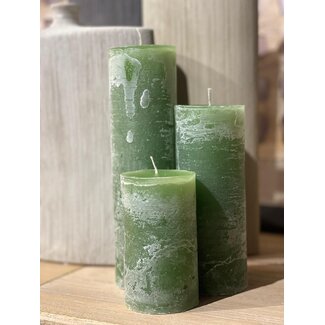 Dekocandle cylinder candle apple green dia 5.7x10