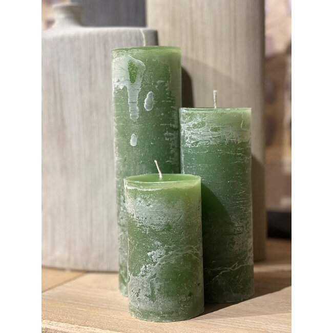 cylinder candle apple green dia 5.7x15