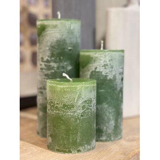 Dekocandle cylinder kaars apple green dia7x15