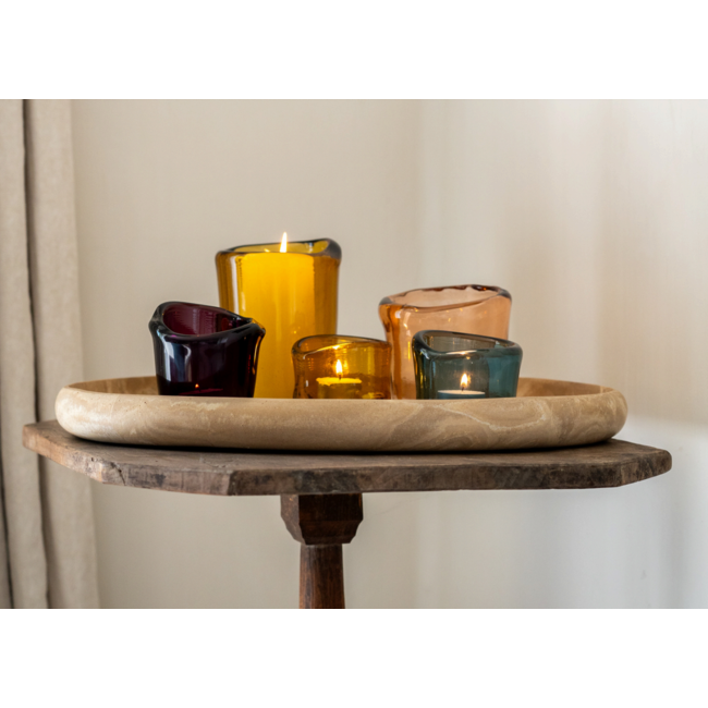 Ovalen dienblad travertine look