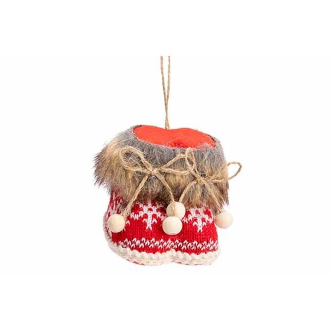 Hanger boots rood wit 8x8xH 7,5 textiel