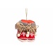 Cosy & Trendy Hanger boots rood wit 8x8xH 7,5 textiel