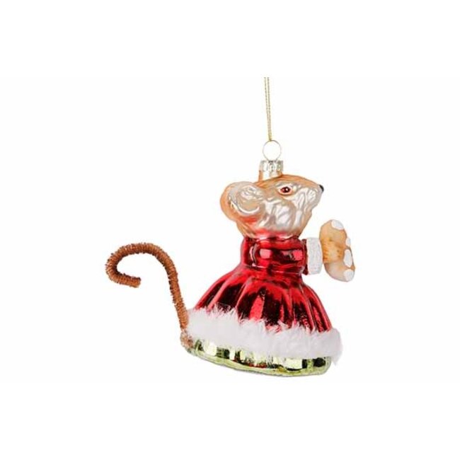 Hanger mouse multi kleur 7x7xH10 cm glas