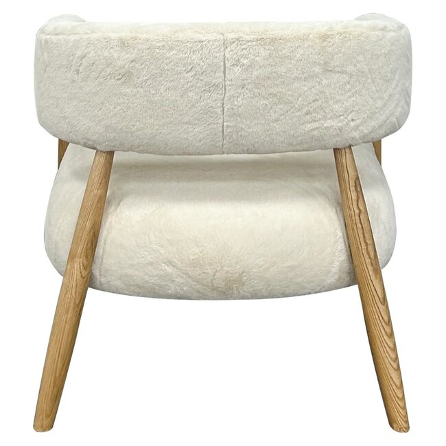 Chair oaken faux wool natural wool