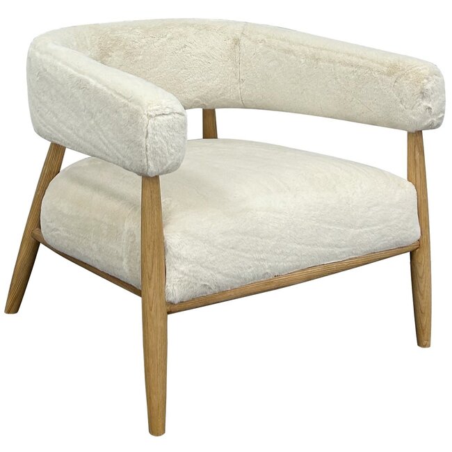 Chair oaken faux wool natural wool