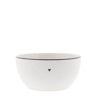 BASTION COLLECTIONS Bowl white M / edge black 14x7 cm