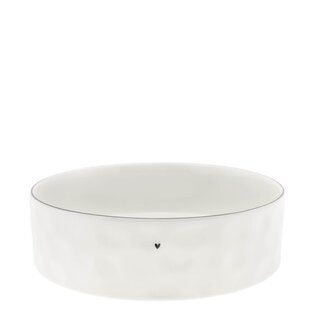 BASTION COLLECTIONS Bowl salad white w heart in black 27x 8 cm