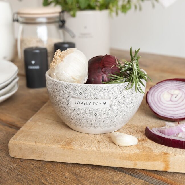 Bowl white / little mosaic 13x7 cm