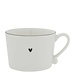 BASTION COLLECTIONS Cup white with black edge 10x8 x7 cm