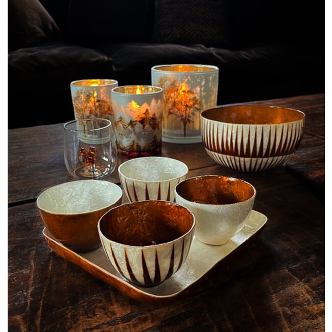 apero tray with 4 bowls shell jacinta brown