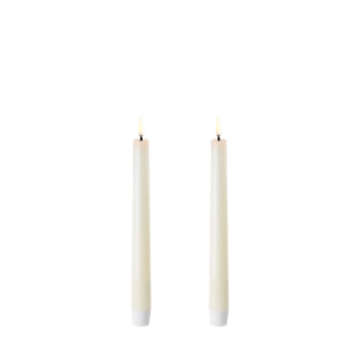 UYUNI Led taper candle ivoryvsmooth 2 pack 2,3x20 cm ivory