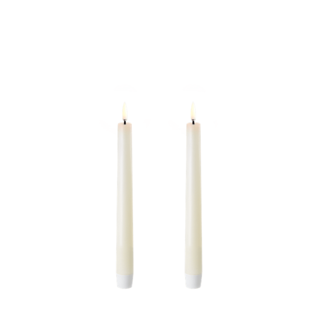 UYUNI Led taper candle ivoryvsmooth 2 pack 2,3x20 cm ivory
