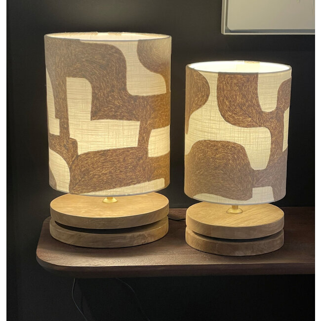 Tafellamp livio large naturel dia 25 cm + cylinderkap 25x25x30 new look beige