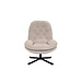 chair low arm metal leg beige with buttons