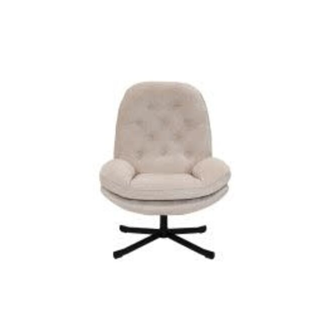chair low arm metal leg beige with buttons