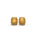 Dekocandle Tlight Holder ribbed sprayed amber dia9x10 cm