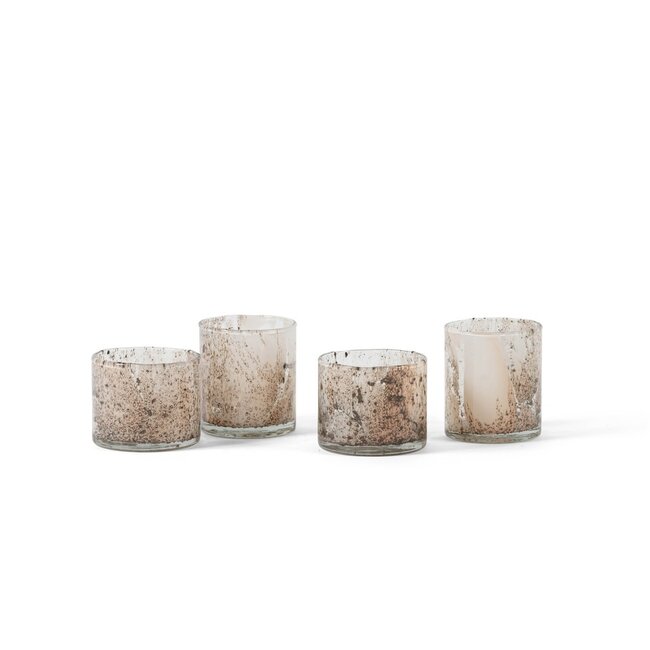 Tlightholder spotted peach dia9x7,5 cm