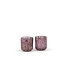 Dekocandle Tlight Holder purple with copper glitter spots dia 9x10