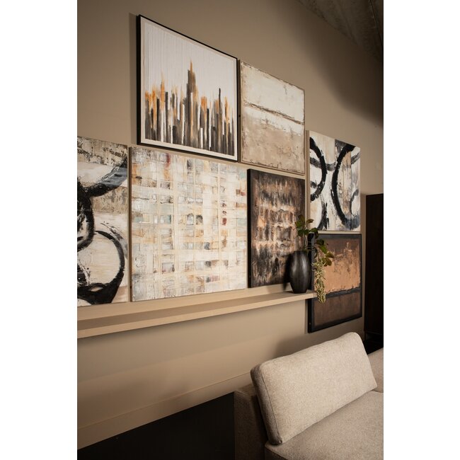 Asante natural canvas paint wallpanel square frame